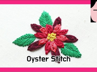 Oyster stitch embroidery tutorial and pattern 오이스터 스티치 프랑스자수