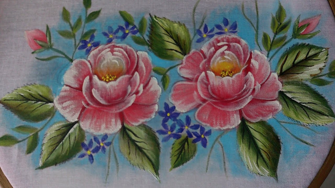 Painting. Fabric Painting For Beginners. Fabric Painting Flower Designs 