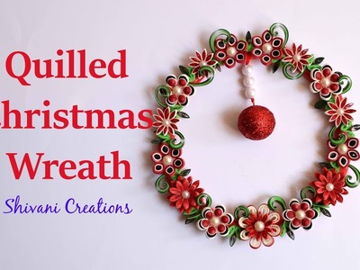 Quilling Christmas Wreath using Waste Cooker Ring. Christmas Decoration. Best from Waste
