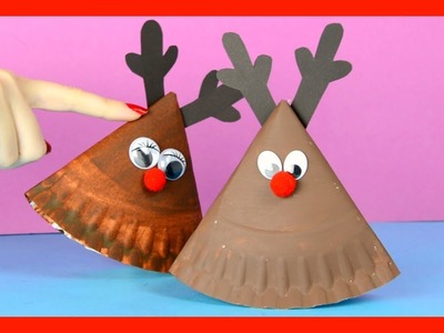 Rocking Paper Plate Reindeer Christmas Craft for Kids
