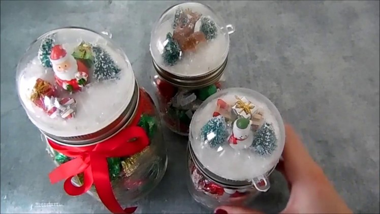 Snowglobe Christmas Mason Jar Craft