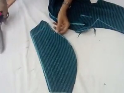 छोटी बाजू  काटे सिले Cut Sew Short Sleeve - diy Sleeves - Kurti Kalidar Anarkali pattern silai hindi