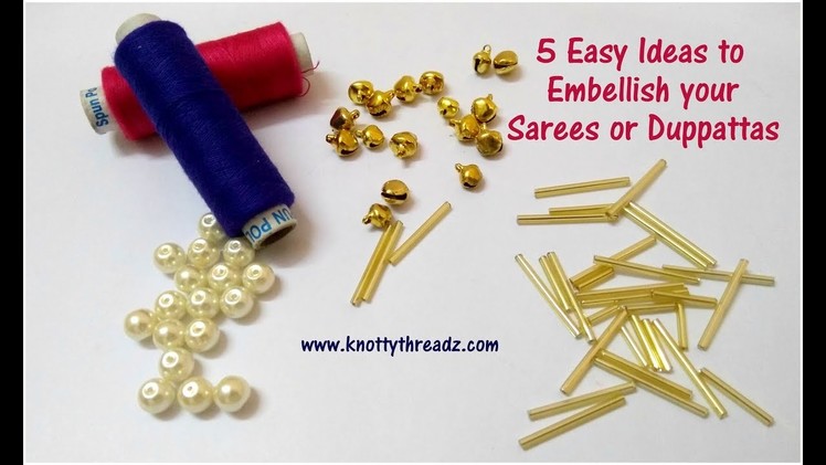 Use of Pearls in Sarees and Duppatta | Embellish | Old Saree New Look | www.knottythreadz.com