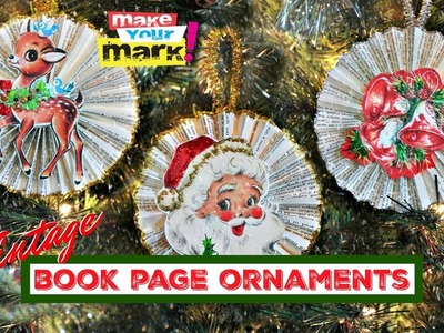 Vintage Book Page Ornaments