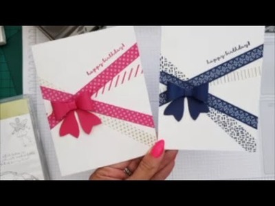 Washi tape Bow Card. Case Card Class #84 Stampin up Stamps.