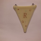 wedding bunting in fused glass Mr & Mrs to hang,in Ivory with bells and horseshoe detail MADE TO ORDER