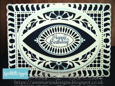 27 Spellbinders: Fancy Mega Multi Layering Die Monotone Card
