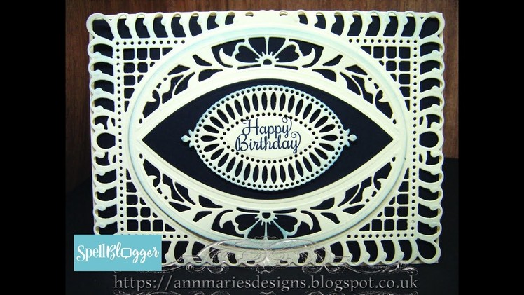 27 Spellbinders: Fancy Mega Multi Layering Die Monotone Card