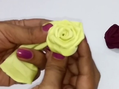 3d Fabric Rose Flower | How to make Fabric Flower | Fabric Rose