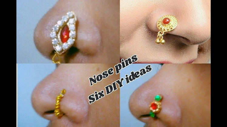 6 DIY ideas of nose pin. nose ring | with silk thread | jewellery tutorials