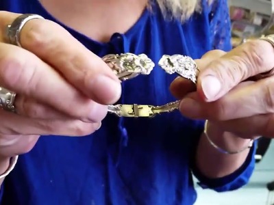 A design tip for making a hinged silverware bracelet.