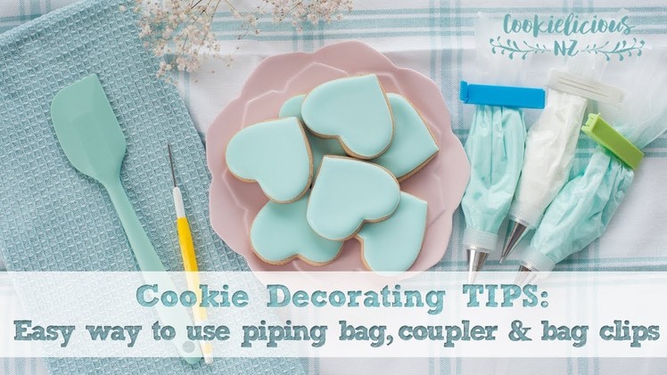 COOKIE DECORATING TIPS -  The Easy Way to use Piping Tips, Couplers & Bag Clips