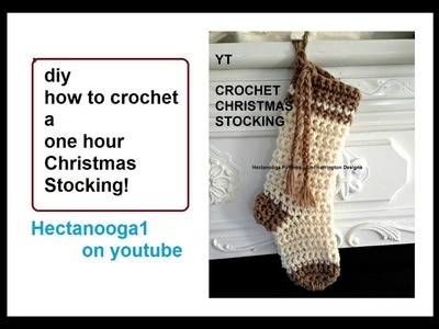 Crochet Christmas stocking, free pattern, 1 hour project