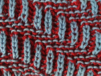 Diagonal, two-color brioche stitch knitting pattern + free chart