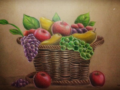 Dibujo - Cesta con frutas.