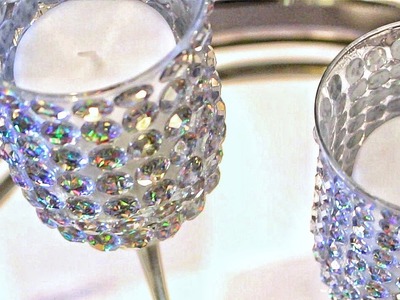DIY Crystal Candle Holders - Luxe Home Decor For Less