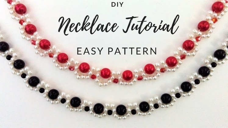 DIY necklace. Elegant jewelry making tutorial. Two beaded necklaces one beading pattern