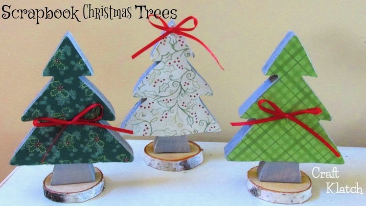 DIY Scrapbook Paper Christmas Trees ~ Christmas Crafts ~ Craft Klatch