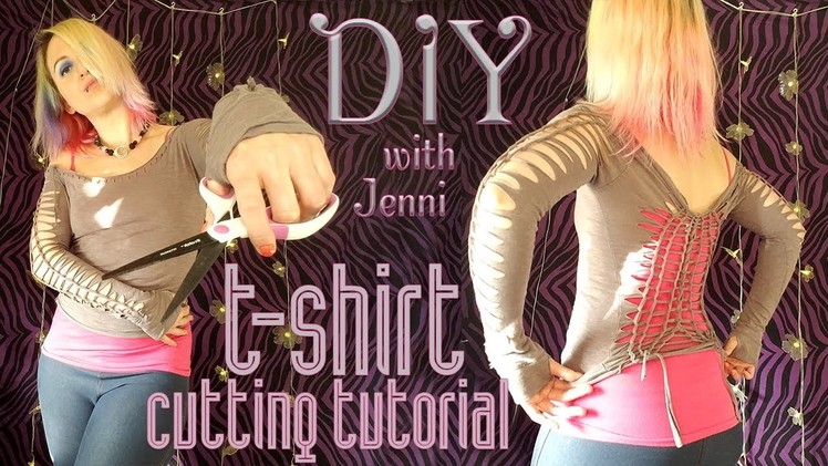 ✂️ DIY Shirt Cutting Longsleeve t-shirt weaving No-sewing