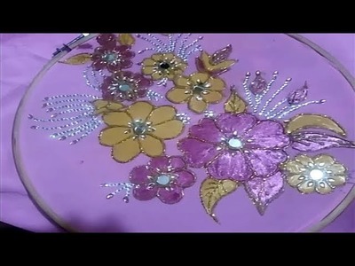 Embroidery  painting mirror work  tutorial for newbies