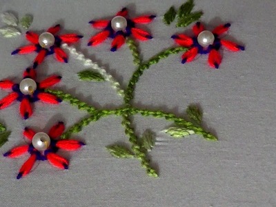 Hand Embroidery : Lazy Daisy Stitch ( Double colored thread ) For Beginners