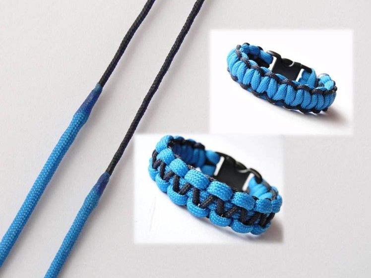 How to join two different sizes of paracord-Make a Paracord 550.Type1 Cobra Paracord Bracelet