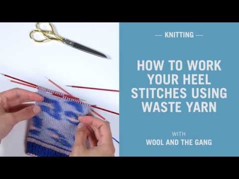 How to knit placeholder stitches for the heel of a sock - Wool and the Gang