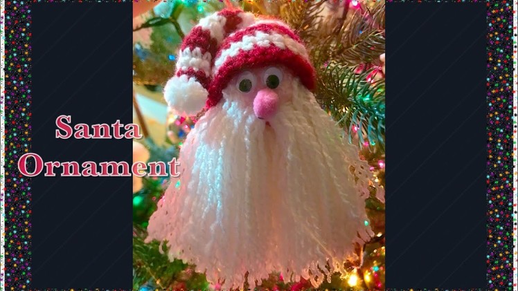 How to make a Christmas tree Santa ornament with crochet Santa hat #101