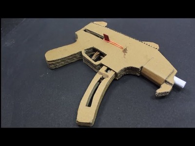 How to make a CZ scorpion EVO 3S1 pistol - that shoots- (cardboard gun)