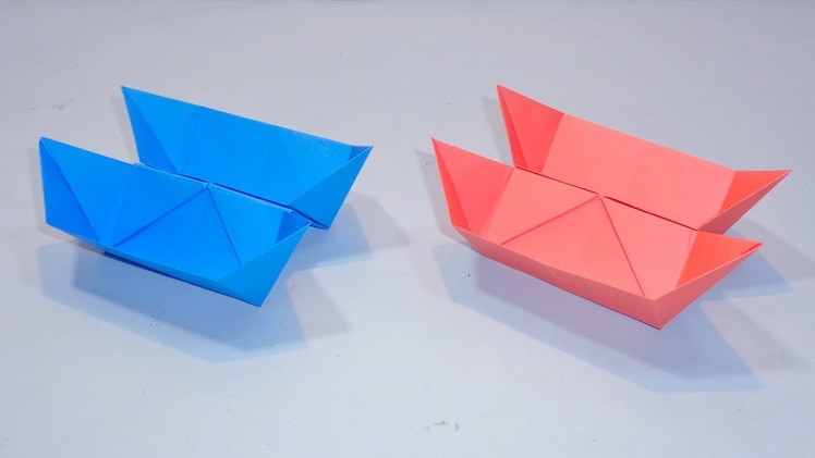 How to Make a Double Decker Paper Boat | Conjoined Boat Origami Tutorial