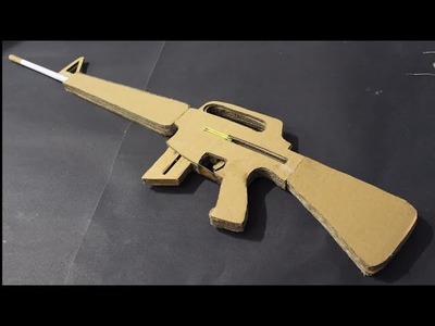 How to make a m16 - that shoots - with magazine - (cardboard gun)
