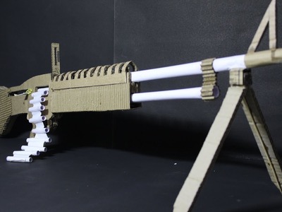 How To Make M60 - that shoots (cardboard gun)
