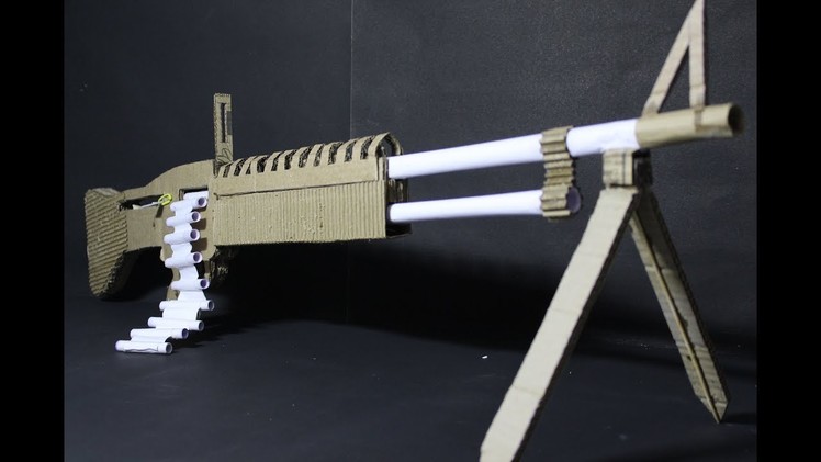 How To Make M60 - that shoots (cardboard gun)