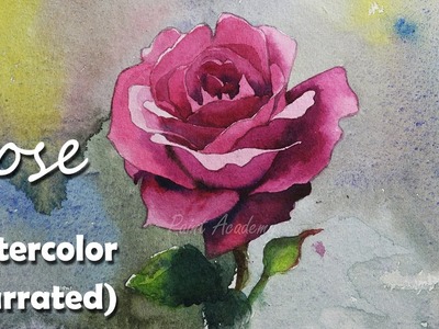 How to Paint A Rose in Watercolor (Narrated Video)
