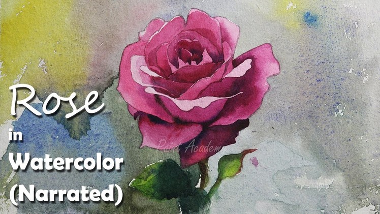 How to Paint A Rose in Watercolor (Narrated Video)