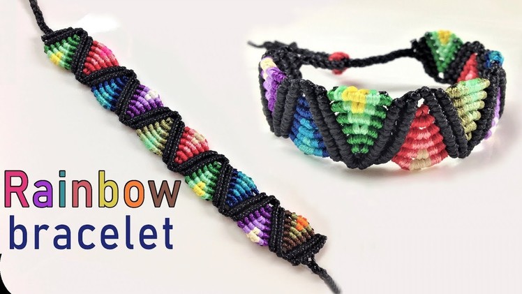 Macrame tutorial: The rainbow bracelet - Easy and cute craft idea