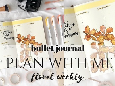 Plan With Me | Bullet Journal Floral Weekly | studywithmaggie