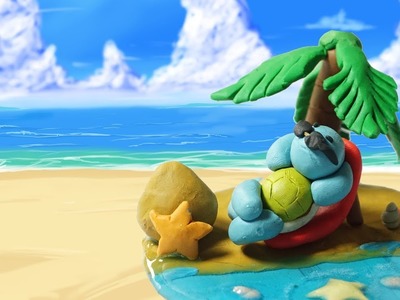 Pokemon Clay : Squirtle - Holidays On The Beach.