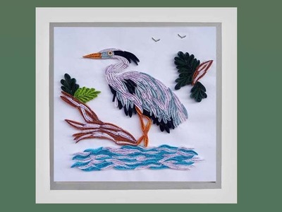Quilled Bird Wall Art -  Heron | Paper Quilling Art
