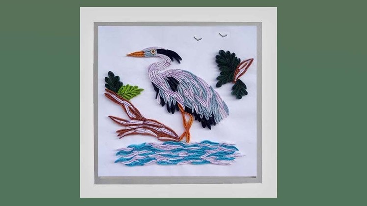 Quilled Bird Wall Art -  Heron | Paper Quilling Art