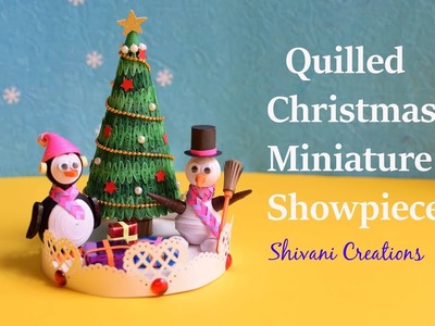 Quilled Miniature Showpiece. Christmas Decoration. Quilling Christmas Tree
