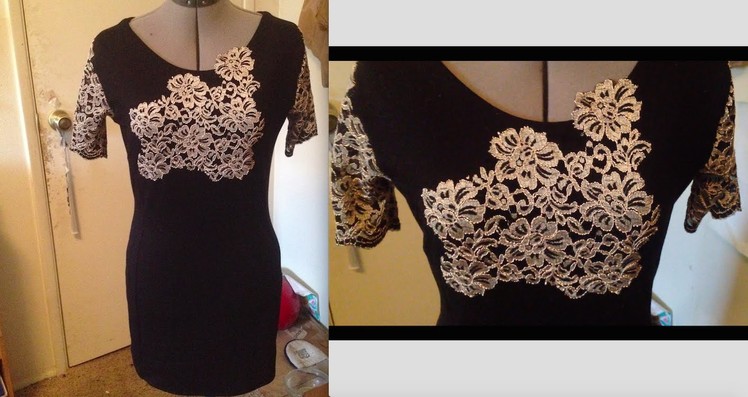 SEWING A SHEATH DRESS WITH LACE SLEEVES AND HANDSEWN LACE APPLIQUE
