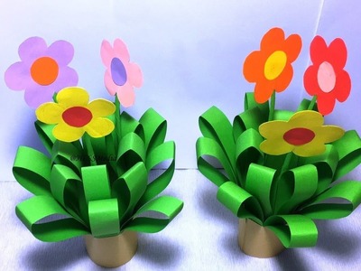 Simple and easy to make flower with color paper| DIY paper flower tutorial