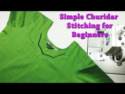 Simple Churidar top ( kurti, kameez ) full stitching for beginners
