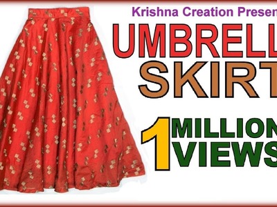 Umbrella Skirt ,अम्ब्रेला स्कर्ट ,  Drafting, Cutting & Stitching  in Hindi By krishna creation