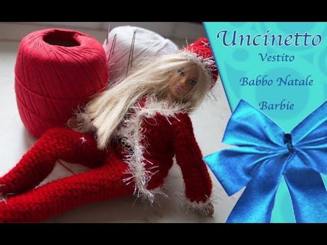 Uncinetto Barbie: pantalone e cappello di Natale parte 1°-How to do pants and christmas hat