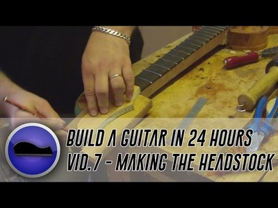 Video 7 - How to build a guitar | marking out and creating the headstock, plus a little veneering