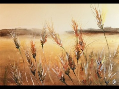 Watercolor Fields of Wheat Painting Demonstration