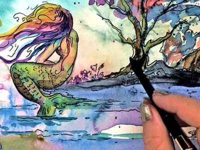 Weeping Mermaid Watercolor Bleeding Speedpaint Art Sherpa