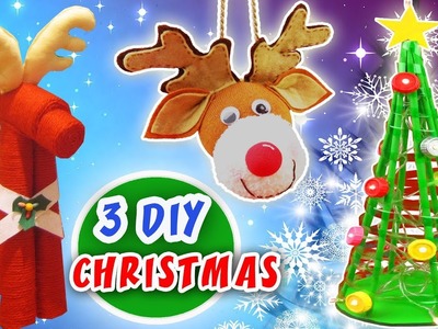 3 DIY CHRISTMAS ROOM DECOR PROJECTS - CHRISTMAS TREE, ORNAMENT AND WOOL REINDEER | aPasos Crafts DIY